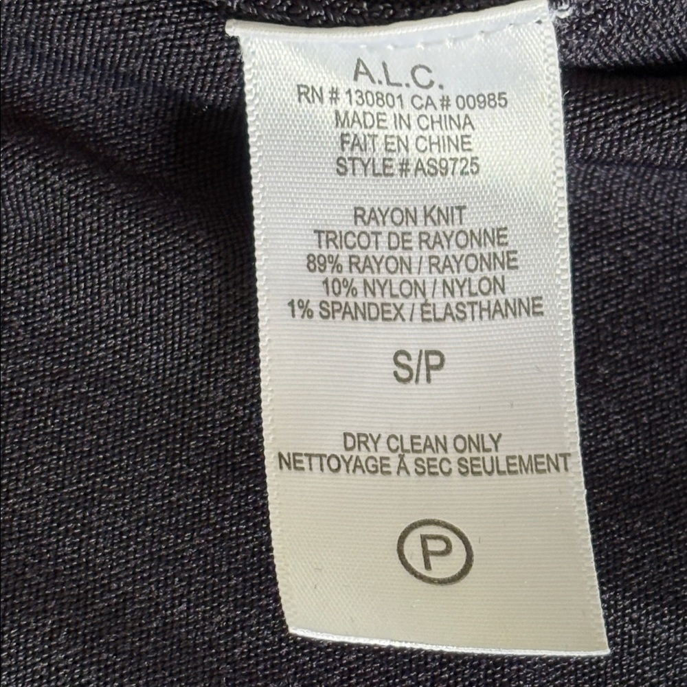 A.L.C. Selby Mini Dress Navy Blue Stretch Fit & Flare Dressy Quiet Luxury Size S - Picture 7 of 8